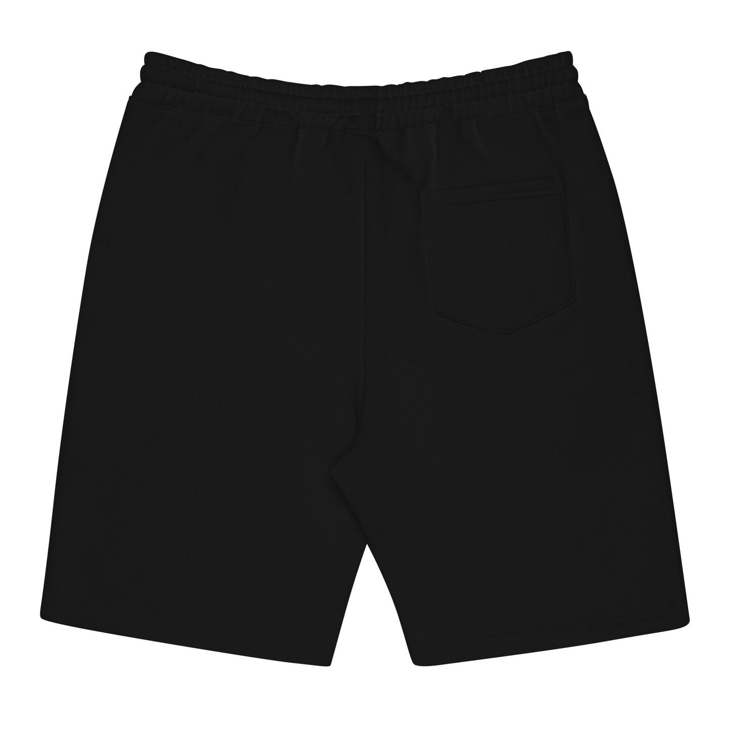 BLK ELE 2 TONE PRINT EMBROIDERED FLEECE SHORT