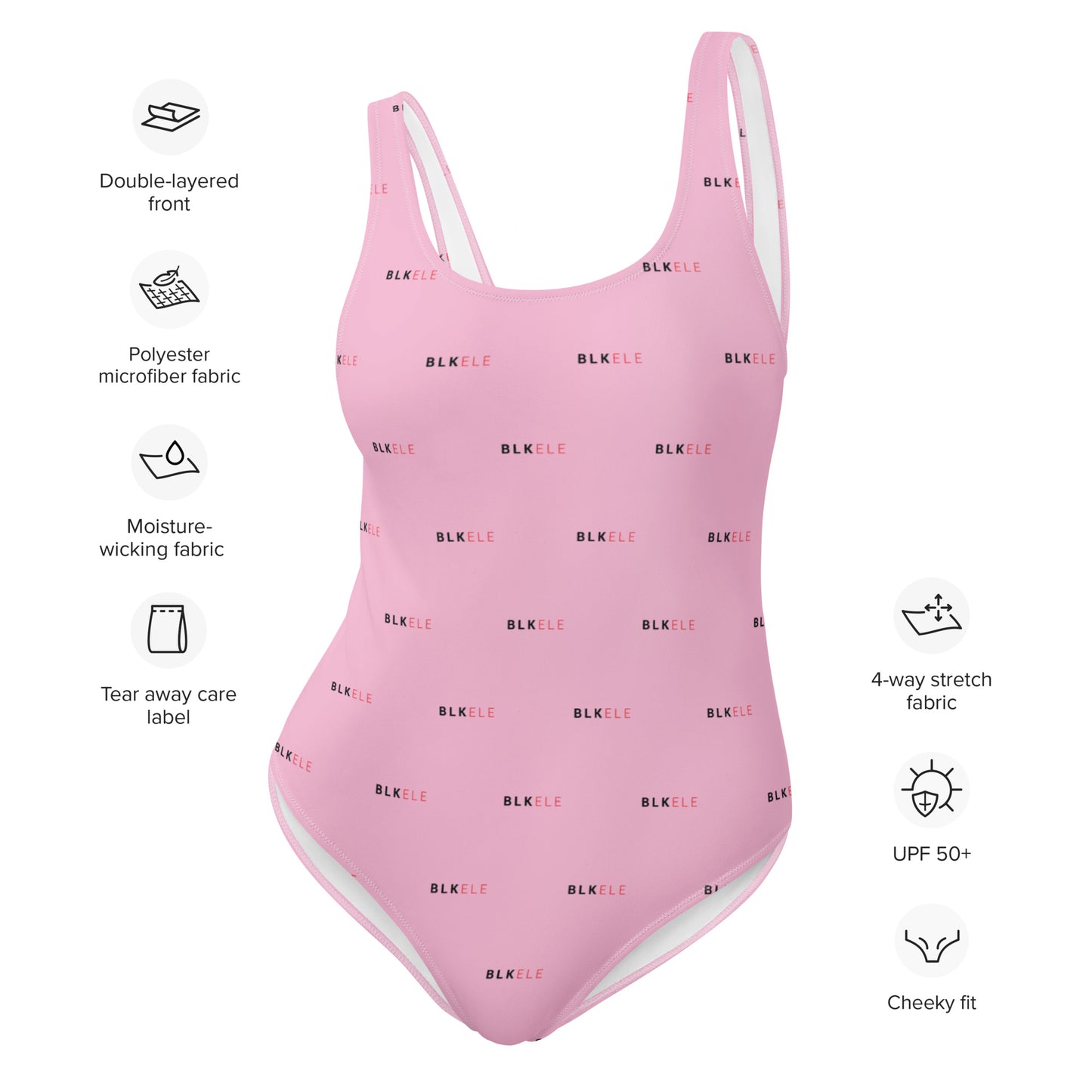 COTTON CANDY BLK ELE PRINT LOGO ONE-PIECE SWIMSUIT (WOMEN'S)