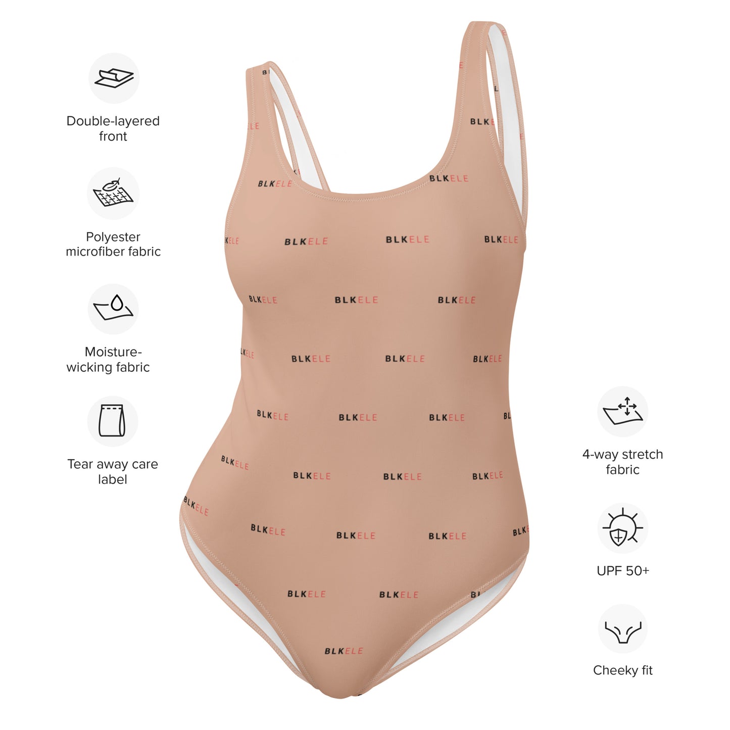 NOT BURBERRY BLK ELE PRINT LOG ONE-PIECE SWIMSUIT (WOMEN'S)