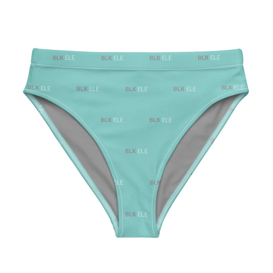 S2NR RECYCLED HIGH WAISTED BIKINI BOTTOMS - (Smoke Gray / Tiffany Mint / Wht)
