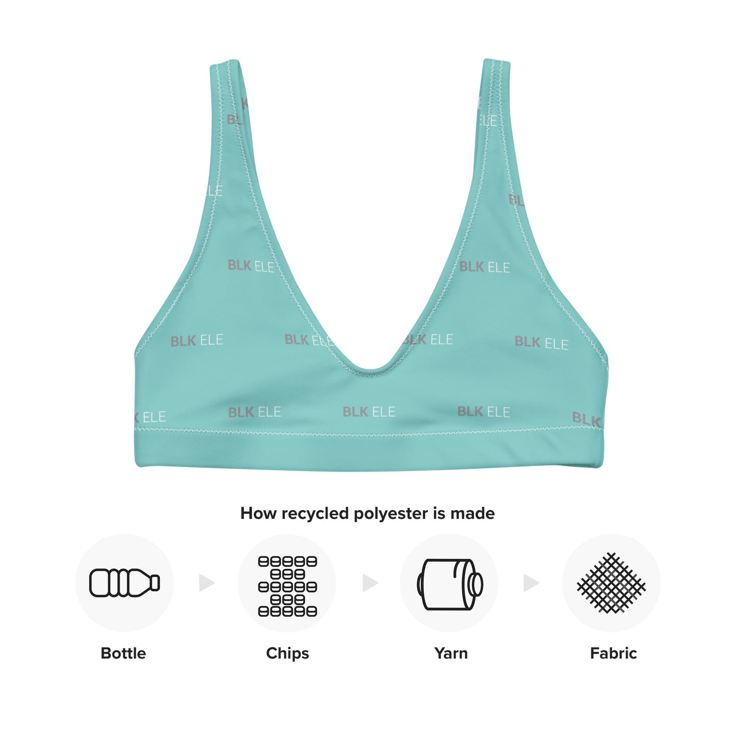 S2NR RECYCLED PADDED BIKINI TOP - (Smoke Gray / Tiffany Mint / Wht)