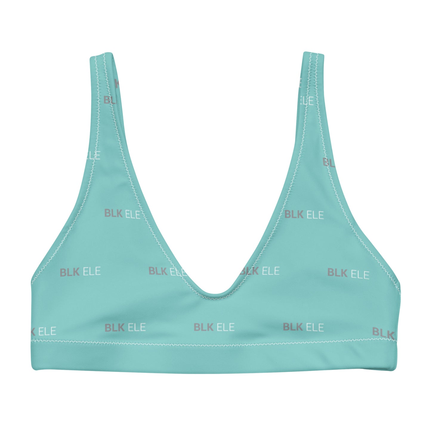 S2NR RECYCLED PADDED BIKINI TOP - (Smoke Gray / Tiffany Mint / Wht)