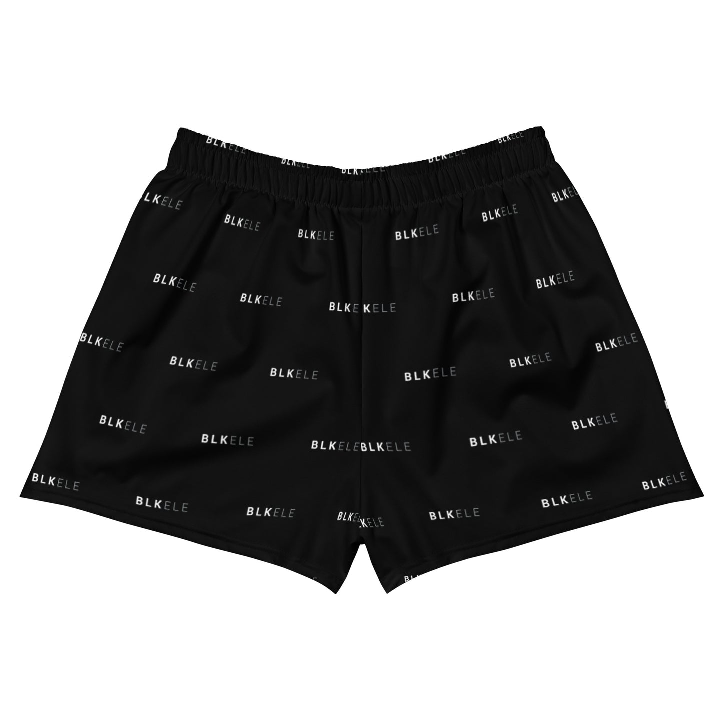 WOMENS BLK ELE PRINT LOGO EVERYTHING SHORTS - BLK & SLVR