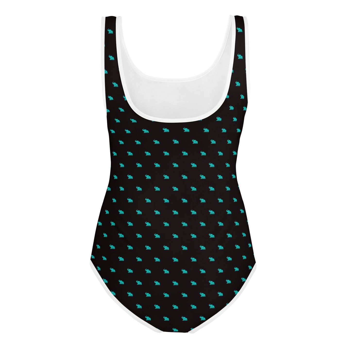 ELEPHVNT ALL OVER PRINT YOUTH BATHING SUIT - TIFFANY MINT / BLVCK
