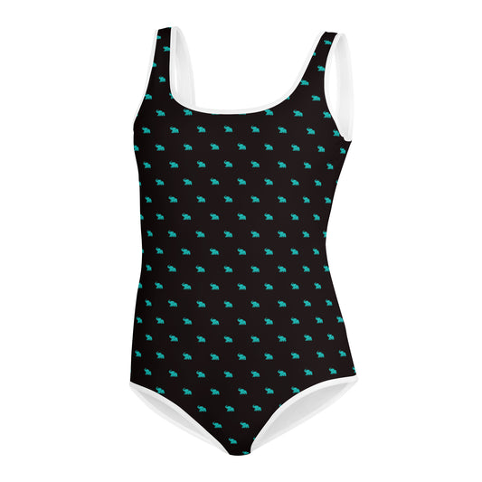 ELEPHVNT ALL OVER PRINT YOUTH BATHING SUIT - TIFFANY MINT / BLVCK