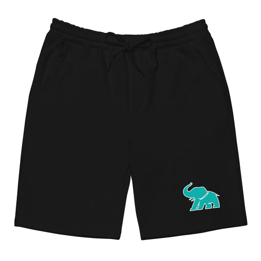 ELEPHVNT PRINT FLEECE SHORTS - TIFFANY MINT