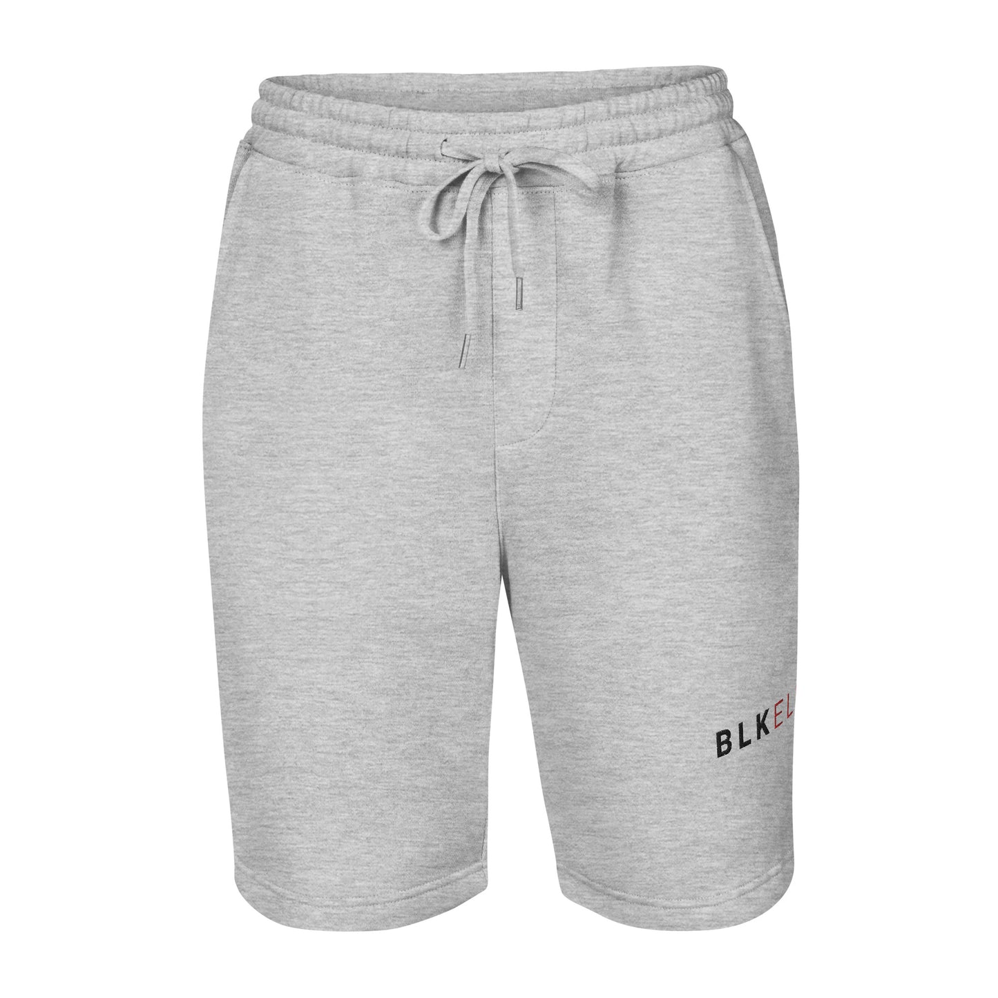 BLK ELE 2 TONE PRINT EMBROIDERED FLEECE SHORT